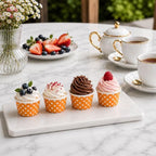 Restaurantware 2 oz Orange Polka-Dotted Paper Baking Cups, Pleated, 200 Ct - Image 4