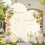 Ivory Arch Backdrop Cover Set of 2 Birthday Wedding Arch Covers Stretchy Backdrop Decorations Baby Shower Bridal Shower Photo Party Ivory Arch Stand Cover 7.2 and 6ft Spandex by LittleFunny