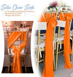 60 PCS Orange Satin Chair Sashes, 7 x 108 Inch - Image 6