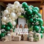 Graduation Balloon Garland Double Stuffed Dark Green Pearl White Sand Balloons Different Sizes Latex Emerald Green Balloon Arch Kit for Birthday Baby Shower Christmas Safari Party decorations by DOUBLELAYERBALLOON