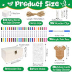 Fayoo 134 Pcs Wood Blocks to Decorate, Wood Games Kit with Wooden Blocks Prediction and Advice Card Clothes Pins Storage Box Game Sign Markers(White) - Image 2