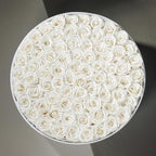 Prifroti 75 Preserved Roses in Suede Box – Luxury Rose Flower Arrangement, Preserved Flowers Gifts for Women, Wife or Mom – Birthday, Anniversary, Valentine’s Day, Mother's Day (White) - Image 4