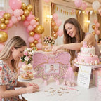 Kosiz 65 Pcs Pink Bow Baby Shower Guest Book Alternative for 60 Guests - Image 5