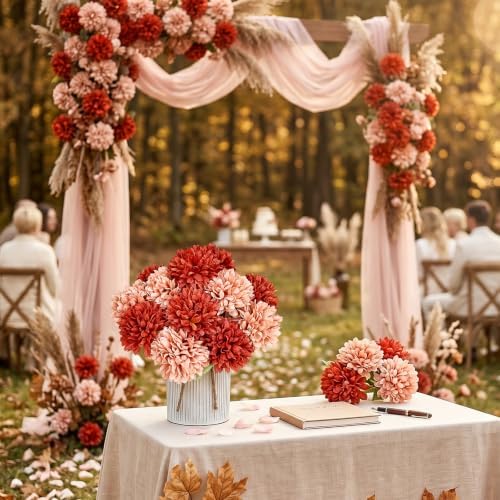 6 Set Terracotta Pre-Made Flower Table Centerpieces for Fall Decor - Image 6