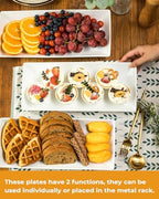 LAUCHUH Large 3 Tier Serving Stand Porcelain Tiered Serving Trays for Party - Image 4