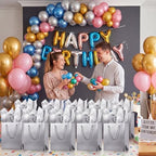 TaoBary 24 Pack Silver Gift Bags with Tissue Paper, 9''x8''x4'' Metallic Paper Bags with Handles, Medium Size for Wedding, Birthday, Baby Shower Party Favors - Image 6