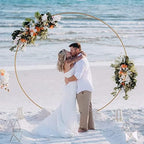 Round Backdrop Stand Arch Balloon Golden Metal Circle Garland Frame with Base for Wedding Birthday Party Baby Shower Graduation Decoration (7.87 FT) - Image 4