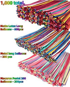 1000 Pcs 260 Balloons 3 materials Include 600 Pcs Matte 200 Pcs Metallic and 200 Pcs Pastel Long Balloons Used to create a variety of shapes - Image 2