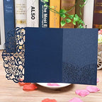FOMTOR Laser Cut Wedding Invitation Cards Set w/Envelopes & Inserts & Seals – for Wedding, Bridal Shower, Graduation, Birthday Party, Engagement, Anniversary Blue 40Pcs - Image 6