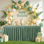 Wish Care Sage Green Table Clothes for Rectangle Tables 6ft, Wrinkle Resistant Fitted Table Cloth with Pleated Ruffle Skirts for Banquet Wedding Baby Shower Folding Tables - Image 5