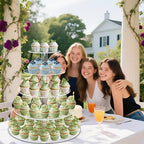 5 Tier Cupcake Stand, Large Round Acrylic Cupcake Tower for Wedding - Image 4