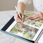 Large Photo Album Self Adhesive, DIY Scrapbook Album for 600 Photos, 13"x12.6" 120 Pages Light Blue Linen Cover Memory Book - Image 6