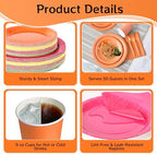 350 Pcs Neon Disposable Plates and Napkins Tableware Set for 50 Guests - Image 3