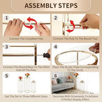 Takywep 3-Tier Golden Metal Dessert Stand with Acrylic Trays, Adjustable Heights 100/80/60cm, Multi Layer Cake Display Holder for Wedding Birthday Party Baby Shower Events - Image 3