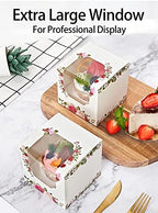 Happyhiram 100 Pack Rose Floral Single Cupcake Boxes with Inserts & Window - Image 5
