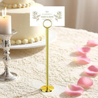 Urban Deco 12PK Table Number Holders Place Card Holders 12 Inch Table Card Holders Steel Card Holders for Photos, Food Signs, Memo Notes, Weddings, Restaurants, Birthdays（Gold） - Image 5