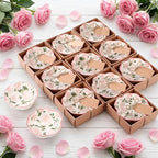 SiliFine 12 Pcs Rose Party Favors for Guests Small Ceramic Bowl Bulk by SiliFine