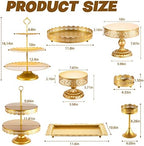 Cake Stand Set-8 Pcs Gold Cake Stand -Dessert Table Display Set-Cake Stands for Dessert Table-Table Decoration Display Tower Plate for Baby Shower, Wedding, Birthday Party, Chrismas Celebration - Image 2
