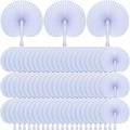 Yulejo 150 Packs White Hand Fans for Wedding Round Folding Plastic Handle by Yulejo
