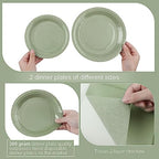 Dandat 200 Pcs Paper Plates Napkins Cups Party Set Green,Sage Green - Image 6