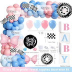 Burnouts or Bows Gender Reveal Decorations, 151 Pcs Boy or Girl Gender Reveal Party Supplies with What Will Baby Be Backdrop, Pink Blue Balloon Garland, Boxes - Image 3