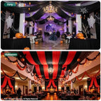 12 Panels 5ft(W) x 20ft(L) Black Ceiling Drapes for Halloween Parties - Image 4
