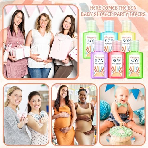 Gejoy 48 Pack Here Comes the Son Party Favors Hand Sanitizer Bulk, 1 Fl. oz - Image 5