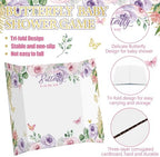 Ctosree 31 Pieces Butterfly Baby Shower Diaper Game 1 Diaper Baby Shower Game Board 7 Diapers 10 Plastic Balls 1 Organza Bag for Bridal Games Boy Girl - Image 4