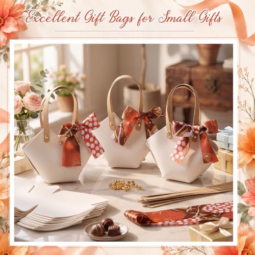 Kacctyen 30pcs Small Purse Gift Bag PU Leather Purse Party Favors, White - Image 6