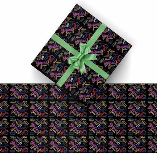 AOFUN Christmas Wrapping Paper - Thick Personalized Wrapping Paper with Custom Name Gift, 3 Rolls, 58" x 23" Each - Image 2