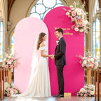 Hot Pink and Light Pink Arch Backdrop Cover 7.2FT 6FT Wedding Arch Covers Set of 2 Double-Color Arch Covers Stretchy Backdrop Spandex Fitted Fabric Backdrops for Party Baby Shower Birthday Decoration - Image 7