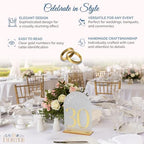 Frosted Arch Acrylic Table Numbers 1-20 with Stands - 5x7" Gold Mirror Wedding Table Numbers for Reception, Frosted Acrylic Table Signs with Holders for Banquet, Party, Anniversary, Event - Image 2