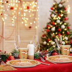 Skylety 200 Pcs Christmas Party Supplies Paper Plate, Serve 50, Gingerbread - Image 4