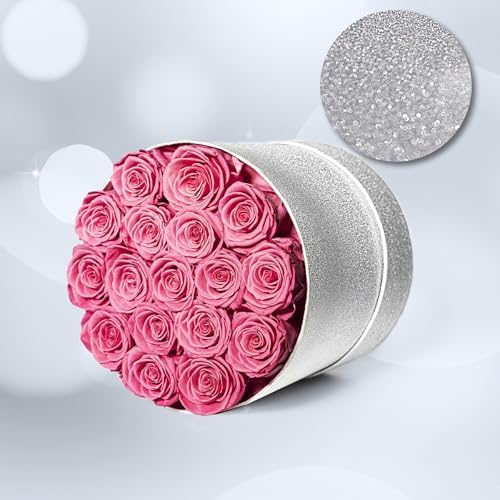 Prifroti 17 Pink Flowers in Glitter Box, Birthday Gifts for Women, Preserved Flowers, Mothers Day Roses Gift for Mom - Image 2