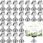 Kathfly 36 Pcs Wedding Table Number Holders Metal Silver Place Card Holder by Kathfly