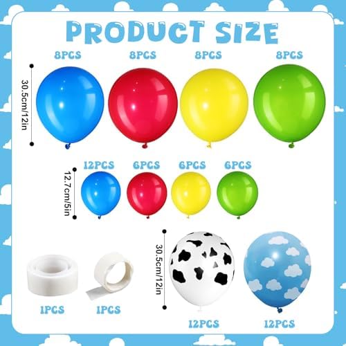 3 Pcs Cartoon Story Arch Backdrop and 86 Balloons Arch Backdrop Cover Set for Baby Shower Birthday Wedding Banquet Ceremony Decoration (4 5 6 FT with Balloon) - Image 3