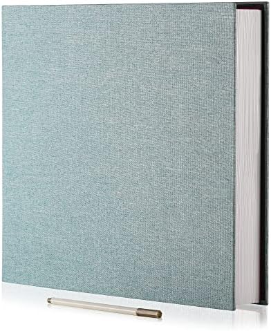 Large Photo Album Self Adhesive 4x6 8x10 10x12 13"x12.8" Magnetic Scrapbook Album 12.6"x11" Inch 40 Pages Linen Cover DIY Photo Album with A Metallic Pen and DIY Stickers(Green) by HoneyTolly