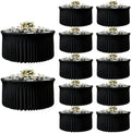 GALLETY 12 Pack Black Table Cloth for 5FT Round Tables, Fitted Spandex 120 inch Round Tablecloth, Wrinkle Free Black Table Skirt for Receptions Birthday Holiday Dinner Banquet Juneteenth Decorations by Creativepartyuniquedecorat