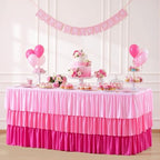 Pink Tablecloths for 6 Foot Rectangle Tables, 6ft Pastel Gradient Pink - Image 2