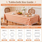 Orange Gingham Tablecloth Rectangle, Cotton Linen Checkered, 55x120 Inch - Image 4