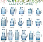 SUPMIND 16P Blue Glass Bud Vases, Small Flower Vases for Table Centerpieces - Image 2