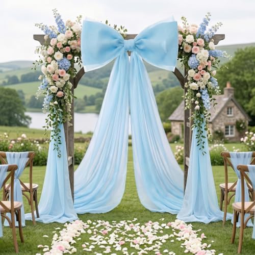 39x70 Inch Extra Large Blue Bow Decorations, Giant Tulle Bow for Boy Baby Shower, Big Decor for Wedding Ceremony Arch, Kids Birthday Party Backdrop Room Wall Hanging (Blue) - Image 6