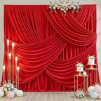 40ft x 10ft Wrinkle Free Red Wedding Backdrop Curtains for Party Bridal Shower Reception Decorations Red Fabric Curtain Backdrops Drapes for Photography Baby Shower Birthday Background - Image 4