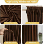 16x10FT Dark Brown Backdrop Curtains for Wedding Parties, Wrinkle Free Polyester Photography Backdrop Drapes for Baby Shower Birthday Parties Stage Background Stand Decorations 4x10ft,4 Panels - Image 2