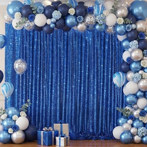 Royal Blue Photo Backdrop Sequin Photography Backdrop Drapes for Baby - Image 2
