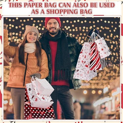 Humyoun 24 Pack Christmas Paper Gift Bags Bulk Assorted Sizes, Multicolor - Image 6