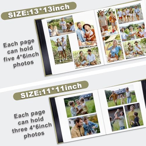 Large Photo Album Self Adhesive, DIY Scrapbook Album for 4x6 8x10 10x12 Pictures, 60 Pages Light Matcha Linen Cover Memory Book, Ideal Gift for Family Wedding Baby Christmas Anniversary - Image 5
