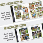 Large Photo Album Self Adhesive, DIY Scrapbook Album for 600 Photos, 13"x12.6" 120 Pages Light Matcha Linen Cover Memory Book - Image 5
