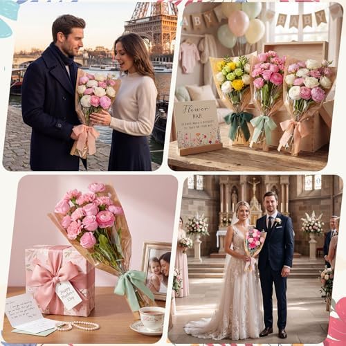 Gilprop 63 Pcs Flower Bar Bouquet Kit, Multicolor, Kraft Paper, Plastic - Image 5