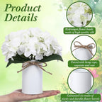 Zeyune White 12 Sets Flower Table Centerpieces, Artificial Hydrangeas - Image 3